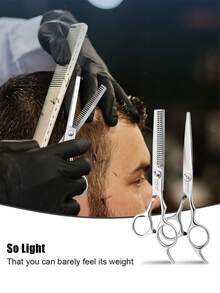 HIENA Silver Professional Hair Clipper Set, Precise Trimming, Soft Thinning, Hairstyle Styling And Contour Modification, Manually Adjustable Scissors, Designed To Create A Salon Level Experience, Suitable For Home Use And Professional Hairdressers - Silver - View 8