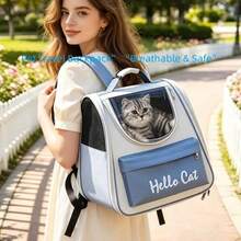 Pet bag, cat backpack, cat backpack with ventilated design, suitable for carrying kittens/puppies, pet backpack for camping/outdoor activities - Azul - Ver 11