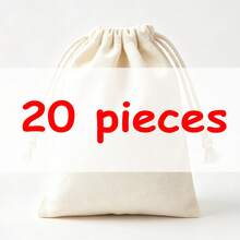 Personalized Custom Canvas Drawstring Bags, Custom Pattern & Text, Jewelry & Cosmetic Storage Bags, Gift Packaging Bags, Canvas Bags, Personalized Name Packaging Bags, Coin Pouches, Personalized Jewelry Bags, Crystal Pouches, Holiday & Birthday Party Favor Packaging Bags, Wedding Party Favor Packaging, Gift Bags, Christmas & Halloween, Storage Bags, Drawstring Bags, Easy To Carry - Beige - View 12