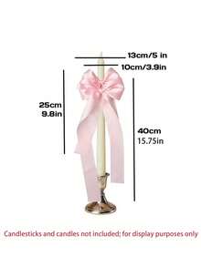 Ivory White Satin Ribbon Bows – Elegant Wedding Car Decoration, Candle Holder Accents And Gift Wrapping Bows, Suitable For Bridal Shower, Party, Home Decor (2/4/12pcs) - Multiple Styles - View 9