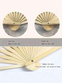1pc Belly Dance Fan, Gradient Color Long Faux Silk Fan, Dance Performance Prop - Multicolor - View 9