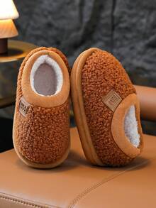 Children's Closed-Toe Shoes, New Autumn/Winter Style, Boys & Girls Student Indoor/Outdoor Home Slippers - Brown - View 5