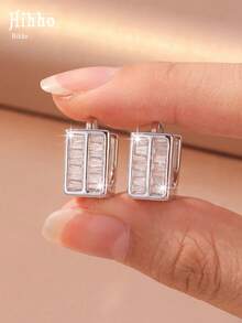 Hihho 1 Pair Luxury Commuter Style Ear Cuffs, Women's Earrings For Daily Wear, Commuting, Dating, Birthday, Evening Party, Gathering - Square - View 1