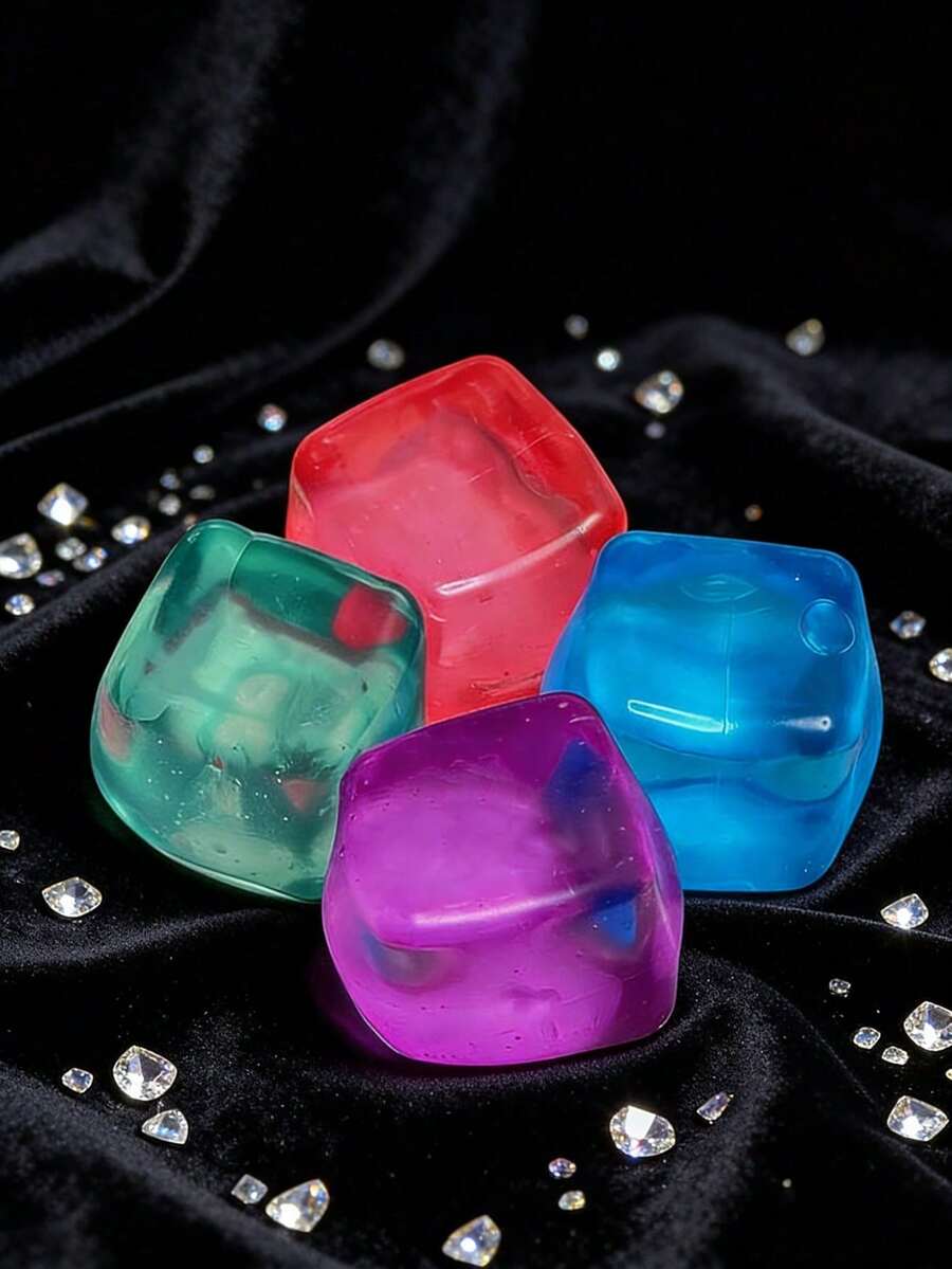 POKOJA LAND Juguete de Peluche de Cubo de Hielo de Maltosa Pequeño y Suave, Textura Apretable, Juguete para Aliviar la Ansiedad para Adultos, Regalo de Cumpleaños, Regalo de Navidad, Color Aleatorio - Multicolor - Ver 1
