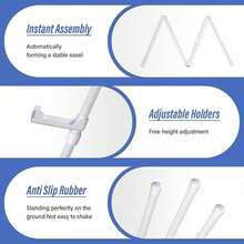 Foldable Metal Tripod Easel Stand, Floor Display Easel Holder For Wedding Welcome Sign, Wooden Signage, Bridal Shower Party Decor, Stable Collapsible Poster Display Rack For Indoor Outdoor Event Decor - White - View 3