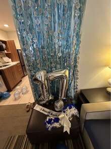 金屬光澤箔流蘇拍照亭背景幕簾，大號與小號方形雨簾條，適用生日、婚禮、派對、畢業典禮、母親節等各種場合 - 多色 - 查看 2