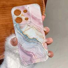 1 pieza Funda de teléfono minimalista con patrón de mármol de concha, alta transparencia, anti-caída, anti-rayones, anti-huellas, carcasa suave de TPU transparente, protección de lente de cámara, compatible con Apple, Nothing, Pixel, funda protectora - Multicolor - Ver 4