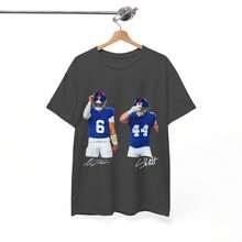 2026 Men's Short-Sleeved Jaxson Dart And Cam Skattebo New York Giant T-Shirt Signed Edition - Shape - View 1