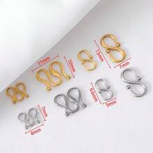 10pcs Stainless Steel M-Clasp S-Clasp Necklace Bracelet Connector Clasp End Connector Suitable For Handmade DIY Jewelry Accessories - Stainless Steel Buckles - View 2