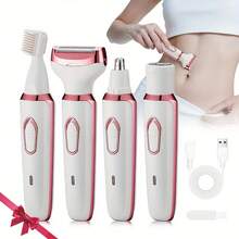 Alat Cukur Listrik Isi Ulang 4-in-1 untuk Wanita, Pencukur Wajah, Hidung, Kaki, Ketiak, Set Kecantikan Basah & Kering, Alat Cukur Listrik Portabel untuk Wanita, Pencukur Bikini - beraneka warna - View 8