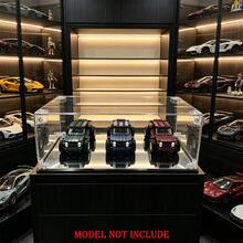 26*16*11cm Clear Acrylic Display Case With Mirror Base, Snap-Together Dustproof Design For Building Block Car Models & Collectible Figures - Clear - View 5