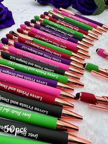 Mixed Color Motivational Quotes Retractable Ballpoint Pens Large Capacity Set (50/80/100pcs) - Back To School Clickable Writing Pens, Creative Gift, Suitable For Teachers And Students Office Signature Pens - Metal Ball - View 9
