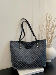 新款女款大容量休閒通勤單肩包，輕量極簡手提包，時尚百搭托特包 - 彩色 - 查看 5