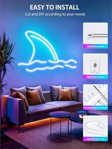 Dây đèn LED neon RGB USB kèm điều khiển từ xa 24 phím, đổi nhiều màu, trang trí tiệc và ngày lễ, quà tặng ngày lễ tuyệt vời cho bạn gái và bạn bè - RGB - Xem 4