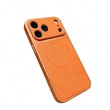 Magnetic Leather Phone Case Compatible With IPhone 11 12 13 14 15 Pro Max 16 16 Pro 17 17 Pro 17 Pro Max - Orange - View 6