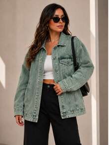 Women Denim Jackets & Coats - 綠石 - 查看 2
