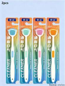 4/3/2/1pc Random Color Tongue Scraper Oral Hygiene Tool Set, Instantly Freshen Breath, Deep Clean Tongue, Reusable, Solve White Tongue Issue, Travel Tongue Cleaner Daily Oral Care Kit - Multicolor - View 11