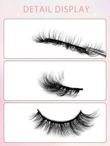 ENCHUW 5 Pairs Of Natural False Eyelashes Natural Look Soft And Fluffy Eyelashes 3D Curling DIY At Home Suitable For Daily Outings, Dates, And Party Use - Black - View 3