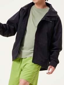 CAMEL CROWN Men's Hooded Windproof And Waterproof Jacket For Outdoor Use, Couple Style - Phantom Black - View 3