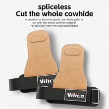 زوج واحد من قفازات دعم المعصم من ألياف فائقة النعومة من VILICO، غير قابلة للانزلاق ومتينة مع حماية اليد لمعدات الجيم، أحزمة مساعدة لتمارين العقلة ورفع الأثقال، للاستخدام في اللياقة البدنية والرياضة. - متعدد الألوان - مشاهدة 2