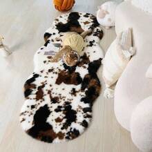 1 pieza Alfombra de peluche de piel de vaca falsa asimétrica, alfombra de peluche de piel de vaca falsa de lujo nórdica, tamaño asimétrico, error de recorte de 1-5 cm, alfombra decorativa, decoración de dormitorio, alfombra pequeña, alfombra, decoración del hogar, alfombra de sala de estar, alfombra pequeña de sala de estar, alfombra de dormitorio, decoración del hogar de sala de estar, alfombra de exterior, alfombra lavable, alfombra de felpa, alfombra mullida, alfombra de otoño/invierno, gruesa/mullida - Multicolor - Ver 23
