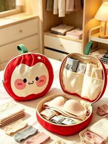 6/1pc Minimalist Solid Color Polyester 3-In-1 Underwear & Socks Storage Bag, Waterproof Portable Large Capacity Foldable Travel Clothing Organizer, Suitable For Women's Daily Use, Vacation, Dorm, Bedroom, Closet Storage In Spring, Summer, Autumn, Winter - Multiple Colors and Styles - View 3