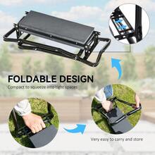 2 In 1 Garden Kneeler Seat Kneeling Pad Support Bench Foldable Knee Protector, Grey - A - View 5