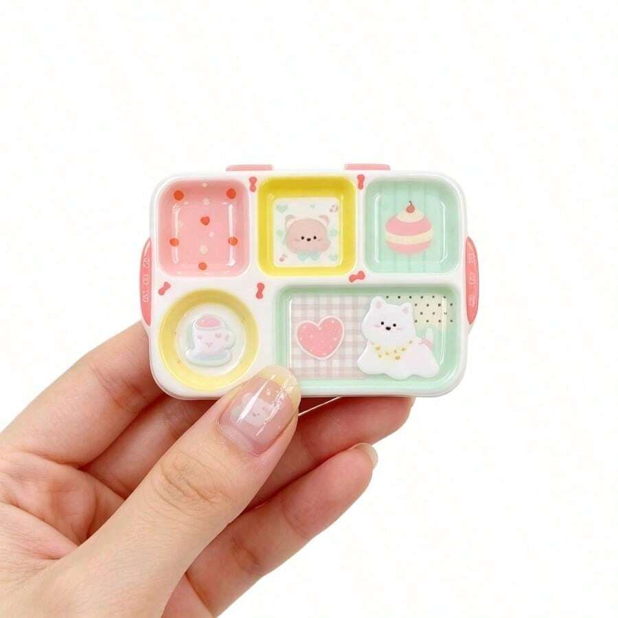2/1pc Cute Nail Art Palette 5-Slot Mini Tray, Suitable For Gel Nail Polish Mixing And Nail Beads/Rhinestone Storage, Japanese Style Cute Nail Art Tool - Multicolor - View 1