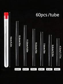 60/30/18/6pcs/Set Beading Needles, Multiple Sizes Open Eye Needles, For Making Bracelets, Necklaces, Jewelry - Multicolor - View 13