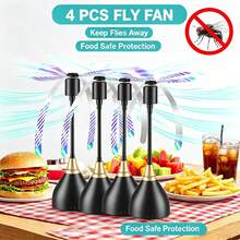 4 Pack Table Fly Repellent Fan, Foldable Reflective Blade Fan With Dual Power Supply For Dining, Picnic And Camping Use, Soundless And Portable Fly Fan Keeps Your Food Clean - A - View 2