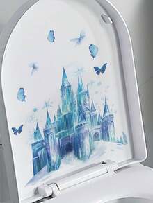1pc Cartoon Turtle Toilet Lid Sticker, Underwater Coral Bubble Pattern, Creative Self-Adhesive Bathroom Decor Sticker, Cute Little Turtle Ocean Toilet Sticker, Underwater Background Pattern, PVC Self-Adhesive Removable Wall Sticker, Suitable For Children's Room, Bathroom Wall, Etc. - Multicolor - View 16