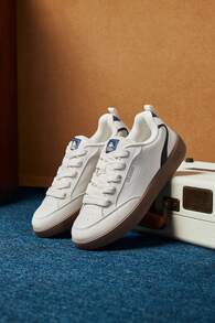 Kappa Women's American Retro Skate Shoes, Versatile Low-Top Casual White Sneakers For Daily Commute - Winter White - View 1