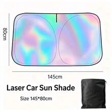 ️Foldable 210T Reflective Car Windshield Sun Shade UV‑Block Sun Visor Keep Vehicle Cool Universal Fit For Car SUV Truck Summer Accessory - Multiple Styles - View 11