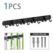 Wall-Mounted Mop & Broom Holder, Multi-Function Heavy Duty Tool Storage Rack, Broom Storage Rack, Stainless Steel Heavy Duty Hook Self-Adhesive Anti-Slip, Suitable For Home Kitchen, Garden, Laundry Room, Garage Gardening Tools, Heavy Duty Laundry Room, Garage Storage Rack - Multicolor - View 13