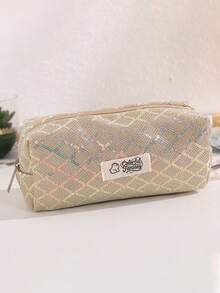 1PC Sequin Diamond-Pattern Pencil Case, For Storing Study And Office Desk Items,Back To School Portable Stationery Pouch For Students - Multicolor - View 13