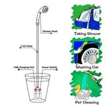 Chuveiro portátil, recarregável, gadget, bomba de chuveiro para acampamento ao ar livre, solução de banho para plantas itinerantes, banho de praia - padrão - Visão 9