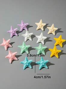 1 Pair/Fashionable Bohemian Style 3D White Dot Starfish Earrings, Suitable For Women's Beach Vacation Jewelry Gift - Multicolor - View 10