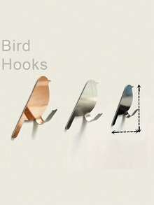 [Bird-Shaped Hook] 2pcs Towel Hook, Vertical Bird-Shaped Hook, Key Rack, Wall Hook, Bathroom Clothing Hook, Door Hook, Suitable For Home And Office - Multicolor - View 4