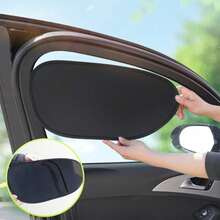 3pcs Car Sunshade Set: 1 Front Windshield Sunshade + 2 Front Side Window Sunshades, Heat Insulation And Cooling, Does Not Obstruct Driver And Passenger View - Black - View 6