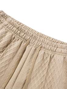 Men's Spring/Autumn Daily Commute Fashion Casual New Jacquard Polo Shirt And Long Pants Set - Khaki - View 7