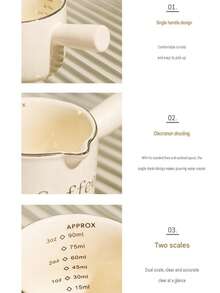 Exquisite Ceramic Measuring Cup With Scale, Mini Coffee Milk Pitcher, Espresso Extraction Pot, Multi-Functional Coffee Milk Pitcher - Multicolor - View 3