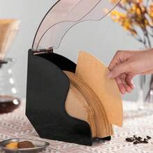 1PC Coffee Filter Holder Durable Conical Filter Paper Storage Box Perfect Storing Coffee Filters Accessory Rack For Home Office Shop - Black - View 3