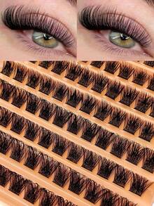 120pcs Reusable And Curlable Natural Eyelash Clusters, DIY Eyelash Extensions, Soft And Comfortable False Eyelashes. - D - View 1