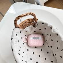Simple Cute Rose-Red Pink Small Polka Dots Pattern Glossy Surface Protective Earphone Cover Case For AirPods 1 2 3 4 Pro Pro2 Pro3 - Pink - View 5