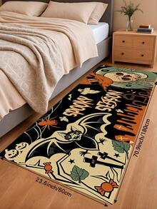 1/2pcs Halloween Vintage Skeleton Design Diatomaceous Earth Bath Mat, Super Absorbent, Non-Slip, Perfect For Bathroom, Kitchen And Dining Room, Quick Drying, Machine Washable, Perfect Gift For Home Decor And Bathroom Mat - Multicolor - View 16