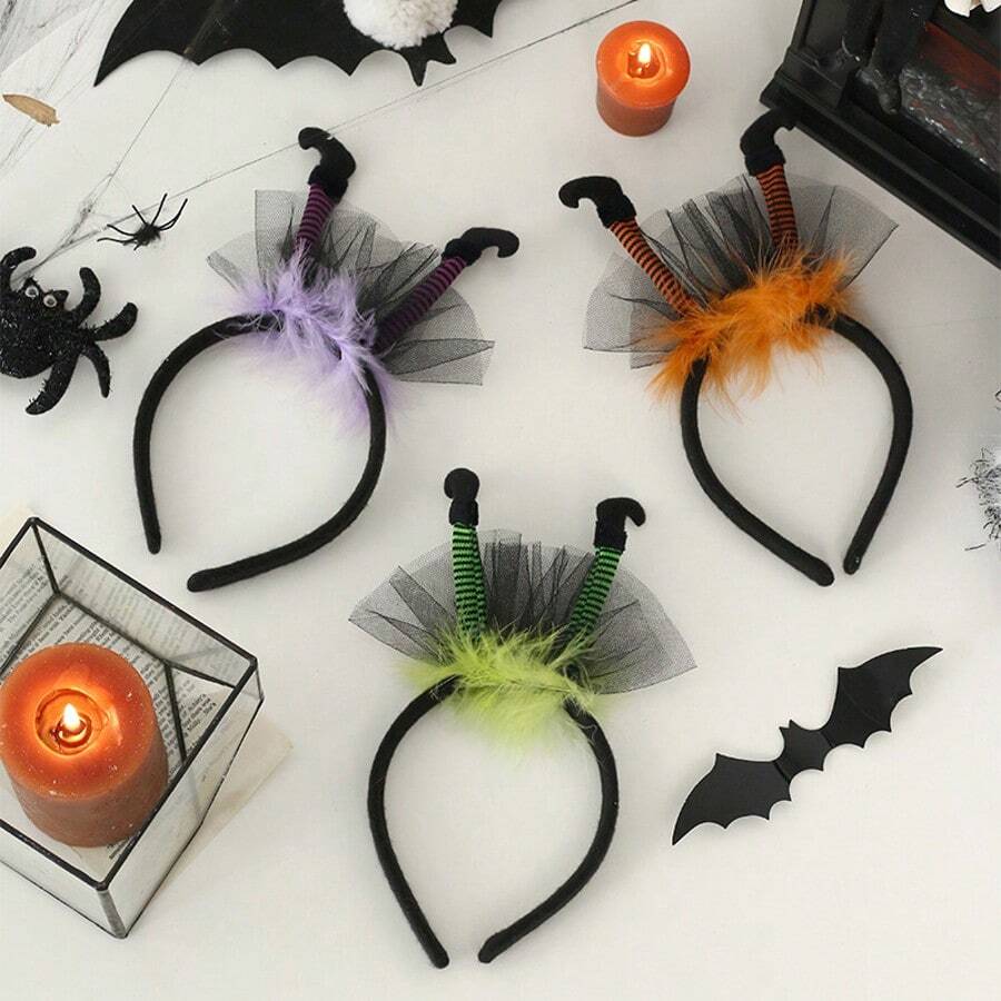 1pc Halloween Decorations Witch Headband Hair Band Costume Party Props Ghost Festival Party Decorations - A - View 1