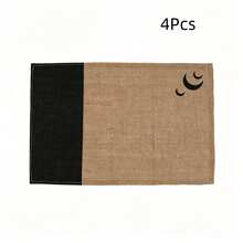 1/4/6/8pcs French-Style Rustic Vintage Placemats, Natural Material Rectangular Table Mats, Suitable For Dining Room, Living Room Table Decor, Holiday Gatherings, Party Decorations, Wedding Banquets, Home Decor, All-Season Use - Brown - View 8