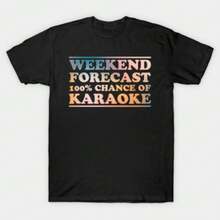 Karaoke T-Shirt Autumn Fashion Women's Autumn Outfits 90s Vintage Retro Band Tee, Graphic Tee, Pop Star Music Print, Y2K Tee. - Black - View 1