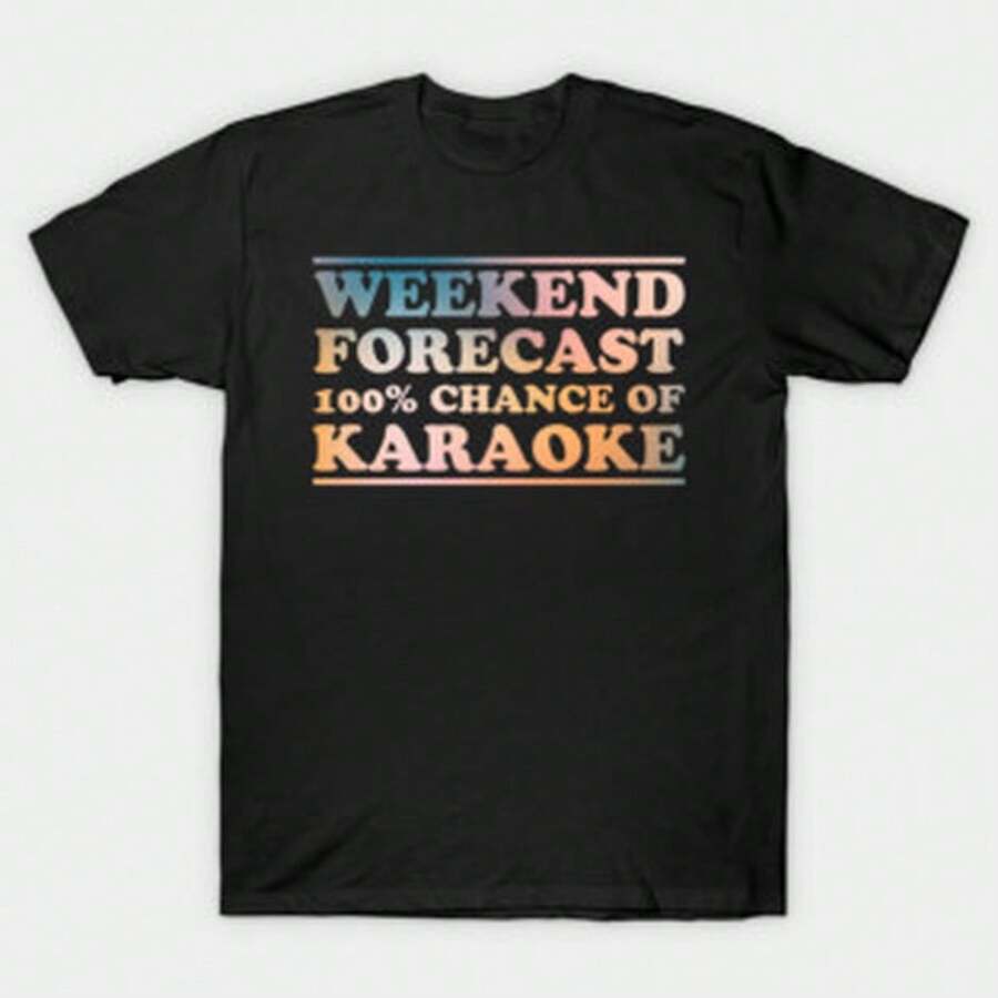 Karaoke T-Shirt Autumn Fashion Women's Autumn Outfits 90s Vintage Retro Band Tee, Graphic Tee, Pop Star Music Print, Y2K Tee. - Black - View 1