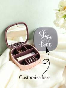1pc Personalized Custom Jewelry Storage Box, Portable Jewelry Organizer Travel Jewelry Box For Lipstick, Necklace, Earrings, Multi-Functional Jewelry Box - Multicolor - View 1